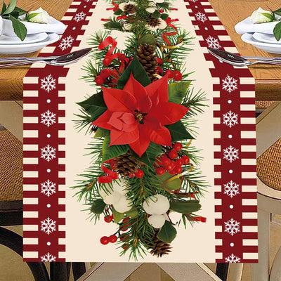 Christmas Table Runner Merry Christmas Decorations For Home 2024 Cristmas Ornament Merry Xmas Navidad Noel Gifts New Year 2025