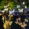 Outdoor Open and Closed LED Luminous Butterfly Christmas Tree hanging ornaments Landscape Lights for Yard Lawn Patio Garden