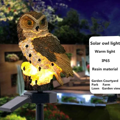 Owl Lights Outdoor Solar Powered Lawn Floor Lamp Waterproof Landscape Lighting Pathway Yard Lawn Garden Decor LED Animal Lantern