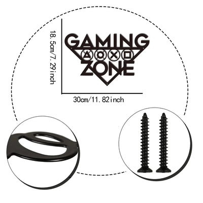 Dimensions and screws for Gaming Zone metal wall decor