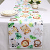 Jungle Animals Table Runner Wild One Forest Safari Birthday Party Decorations Kids Favors Table Covers Boys Baby Shower Supplies