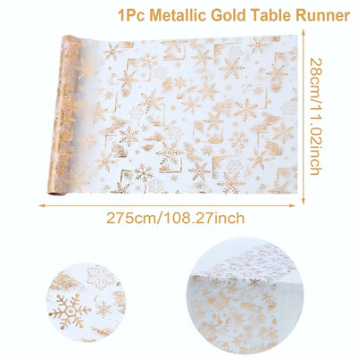 Christmas Golden Table Runner Merry Christmas Decors for Home 2024 Table Runner Xmas Ornaments Navidad Natal New Year Gift 2025