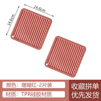 Tea Mat Waterproof Heat Insulation Non-Slip Placemat Soft Home Fashion Washable Bowl-coaster Irregular Design Simple Decoration