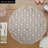 Gold Silver Hollow 6pcs Placemats Pvc Insulation Pad Dining Cup Table Mat Coaster Waterproof and Oil-Proof Table Mat Decoration