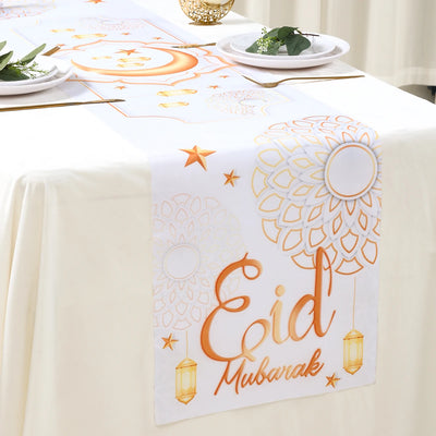 Ramadan Kareem Moon Castle Table Runner Eid Mubarak Decorations 2025 For Home Islamic Muslim Party Supplies Kitchen Table Cover