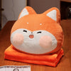 Cute with Blanket Warm Hand Throw Pillow Anime Cat Pillow Blanket Rabbit Soft Plush Hand Warmer Pillow Toy Doll