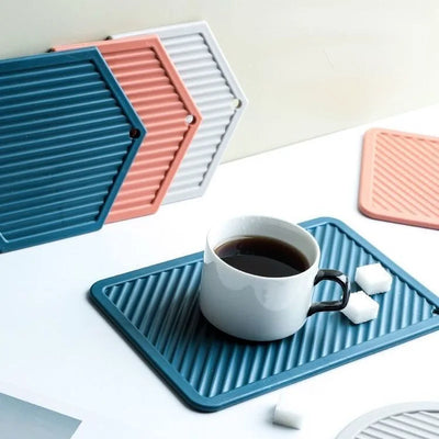 Tea Mat Waterproof Heat Insulation Non-Slip Placemat Soft Home Fashion Washable Bowl-coaster Irregular Design Simple Decoration