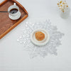 Gold Silver Hollow 6pcs Placemats Pvc Insulation Pad Dining Cup Table Mat Coaster Waterproof and Oil-Proof Table Mat Decoration