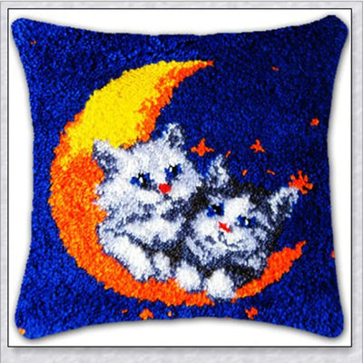 Animal Cushion Smyrna Button Package DIY Latch Hook Throw Pillow Embroidery Pillow Foamiran For Needlework Pillow Embroidery Set