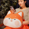 Cute with Blanket Warm Hand Throw Pillow Anime Cat Pillow Blanket Rabbit Soft Plush Hand Warmer Pillow Toy Doll