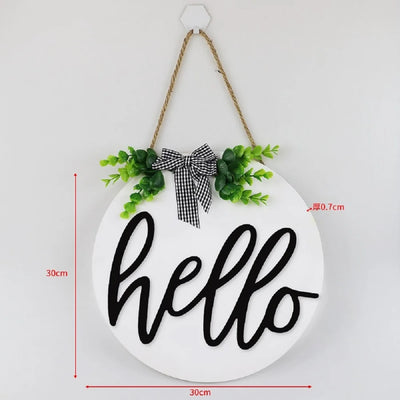 Welcome Ornaments Plaque Wooden Festival Decor Hanging Sweet Home Family Door Sign for Garden Home Decoration Accessories