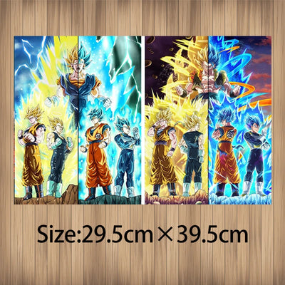 Anime Dragon Ball Goku Vegeta 3D Lenticular Poster Toys Bed Room Decor Flip Gradient Print Gifts Home Decor(Without Frame)