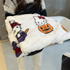 New Christmas Halloween Ghost Hello Kitty Plush Cartoon Large Flannel Blanket Cute Cotton Sofa Nap Blanket Bed Sheet Xmas Gift