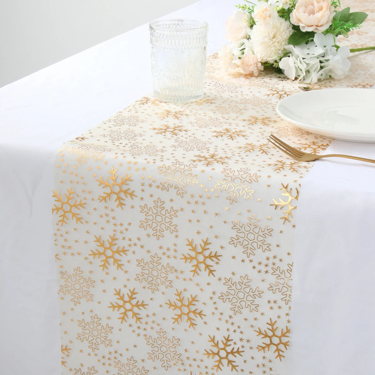 Christmas Golden Table Runner Merry Christmas Decors for Home 2024 Table Runner Xmas Ornaments Navidad Natal New Year Gift 2025