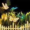 Outdoor Open and Closed LED Luminous Butterfly Christmas Tree hanging ornaments Landscape Lights for Yard Lawn Patio Garden