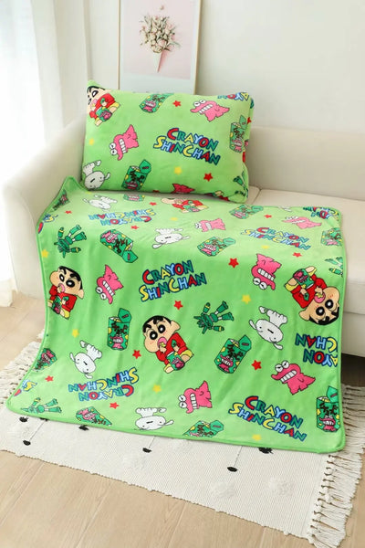 Anime Crayon Shin Chan Blanket Cartoon Coral Fleece Air Conditioning Blanket Thin Sofa Cute Child Blankets for Beds Gift