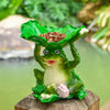 Garden Frog Decor Resin Figurine With Bird Feeder Frog Bird Feeder Collectible Figurine For Patio Yard Lawn Ornament