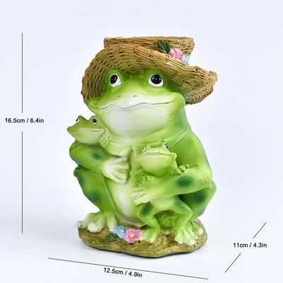 Garden Frog Decor Resin Figurine With Bird Feeder Frog Bird Feeder Collectible Figurine For Patio Yard Lawn Ornament