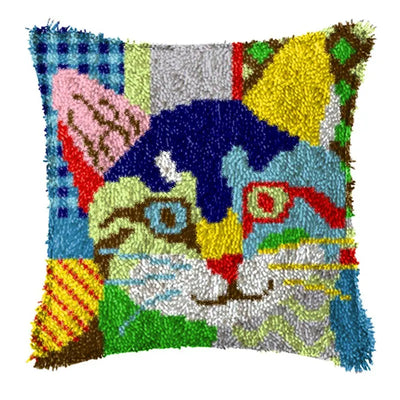 Animal Cushion Smyrna Button Package DIY Latch Hook Throw Pillow Embroidery Pillow Foamiran For Needlework Pillow Embroidery Set