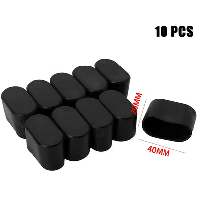 10Pcs Rubber Chair Leg Cap Oval Covers Furniture Table Feet Floor Protectors For Outdoor Patio Garden Office Home Furniture