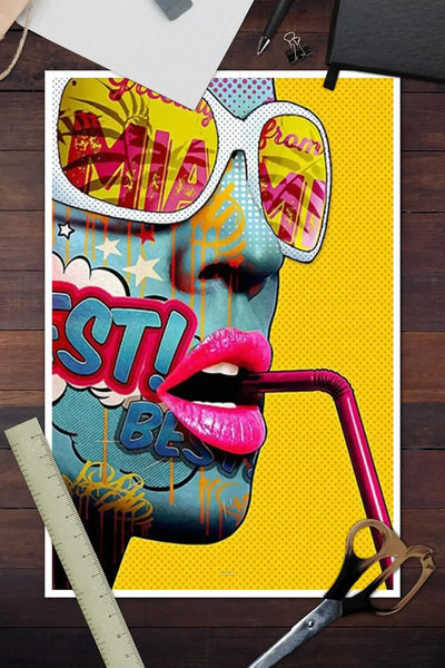 Modern Pop Graffiti Abstract Wall Art Cool Girls Eating Lollipops Sexy Women Oil On Canvas Posters And Prints Home Decor Gift