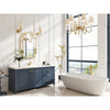 Luxurious bathroom with freestanding tub and mirror