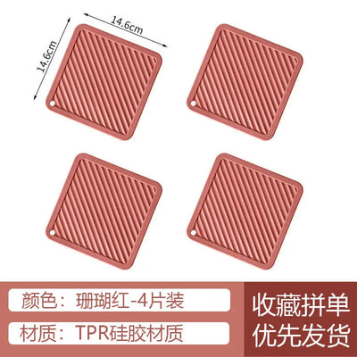 Tea Mat Waterproof Heat Insulation Non-Slip Placemat Soft Home Fashion Washable Bowl-coaster Irregular Design Simple Decoration