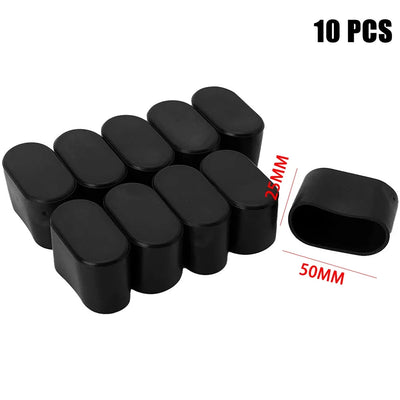 10Pcs Rubber Chair Leg Cap Oval Covers Furniture Table Feet Floor Protectors For Outdoor Patio Garden Office Home Furniture