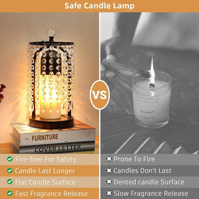 Home Decoration Black Warm Candle LampMelting Wax Lamp Candle Adjustable Candle Lamp Bedroom Atmosphere Desk Lamp