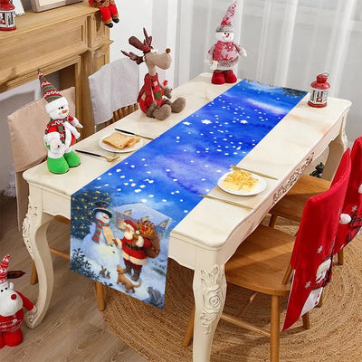 Christmas Table Runner Merry Christmas Decorations For Home 2024 Cristmas Ornament Merry Xmas Navidad Noel Gifts New Year 2025