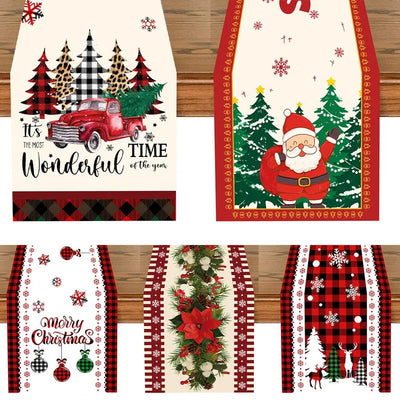 Christmas Table Runner Merry Christmas Decorations For Home 2024 Cristmas Ornament Merry Xmas Navidad Noel Gifts New Year 2025