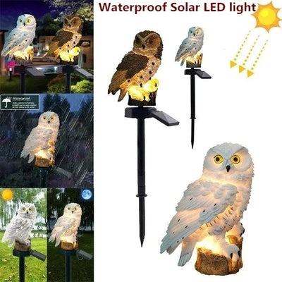 Owl Lights Outdoor Solar Powered Lawn Floor Lamp Waterproof Landscape Lighting Pathway Yard Lawn Garden Decor LED Animal Lantern