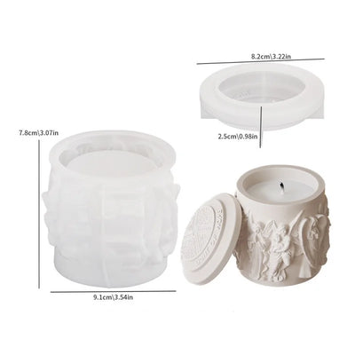 Scandinavian Angel Statue Candle Cup Silicone Mold DIY Storage Jar Aroma Candle Resin Mold Gift Home Decoration