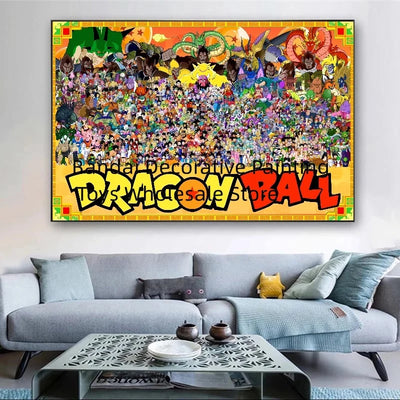 HD Canvas Painting Poster Wall Art Print Dragon Ball All Personnel Son Goku Classic Decorative Pictures for Living Room No Frame