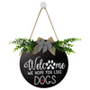 Welcome Ornaments Plaque Wooden Festival Decor Hanging Sweet Home Family Door Sign for Garden Home Decoration Accessories