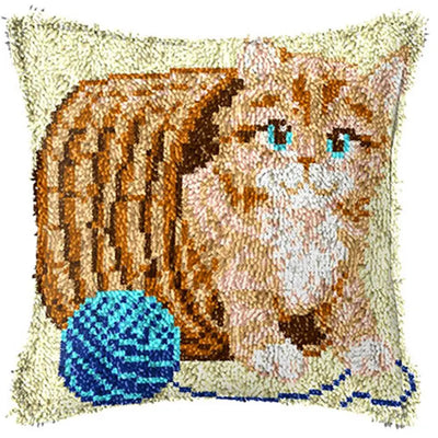 Animal Cushion Smyrna Button Package DIY Latch Hook Throw Pillow Embroidery Pillow Foamiran For Needlework Pillow Embroidery Set