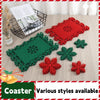 Snowflake Shaped Coaster Home Placemat Absorbent Non-slip Insulation Coaster Thickened Felt Table Mats Christmas Home Decoration