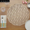 Gold Silver Hollow 6pcs Placemats Pvc Insulation Pad Dining Cup Table Mat Coaster Waterproof and Oil-Proof Table Mat Decoration