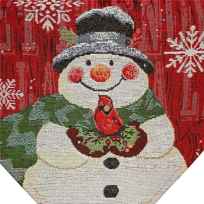 Christmas Party Linen Table Runner Merry Christmas Decorations for Home 2023 Snowman Xmas Tree Table Runner Happy New Year 2024