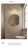 LED lamp above mirror in modern bathroom