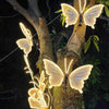 Outdoor Open and Closed LED Luminous Butterfly Christmas Tree hanging ornaments Landscape Lights for Yard Lawn Patio Garden