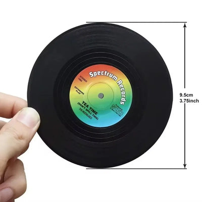 Cup Coaster Set 6 Pcs Cup Mat Vinyl Record Coasters Non-slip Coffee Coasters Heat-resistant Music Drink Coasters Table Mats Cups