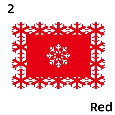 Snowflake Shaped Coaster Home Placemat Absorbent Non-slip Insulation Coaster Thickened Felt Table Mats Christmas Home Decoration